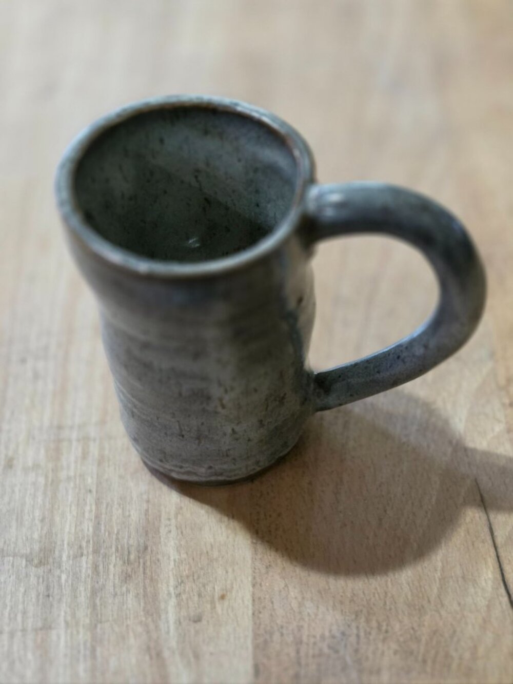 Handmade Ceramic Mug With Rustic Glaze Finish 4" Tall 3" Diameter Signed By Arti